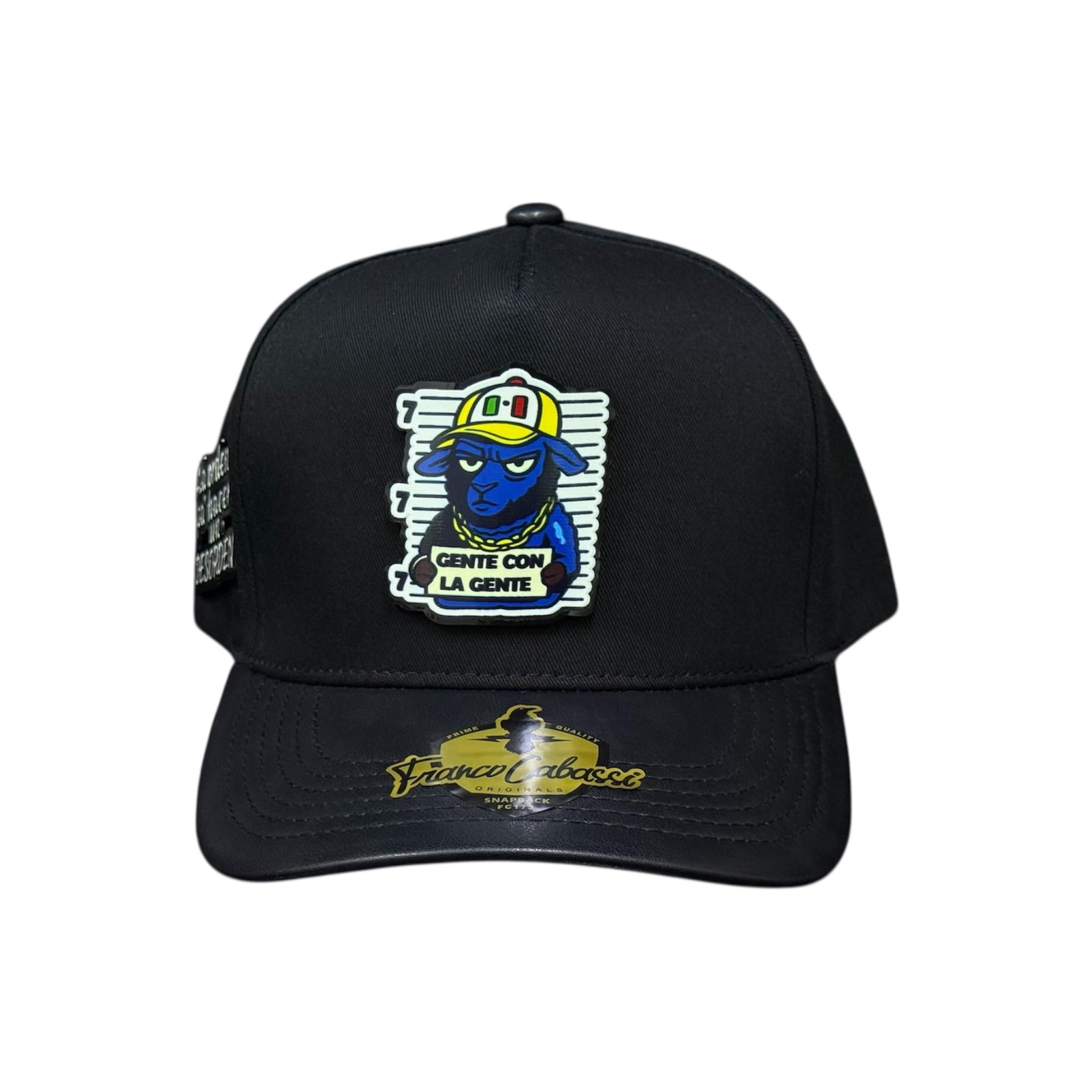 Gorra oveja negra placa premium visera vinipiel